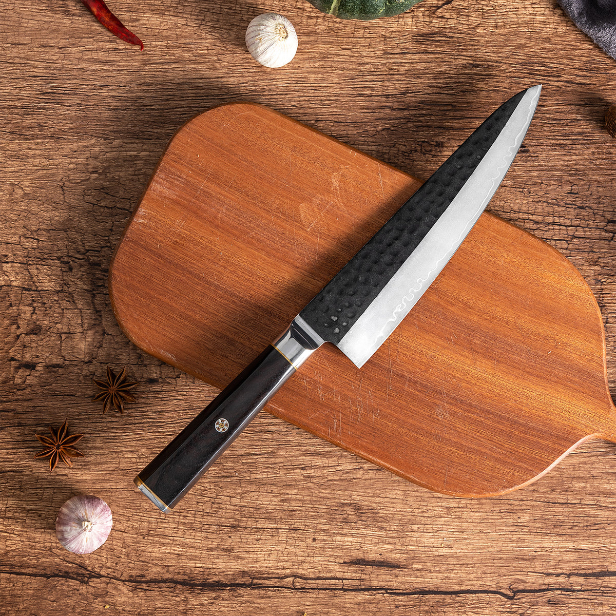 OEM DK-BA Series Ebony Wood Handle Damascus VG10 Steel 8''Chef Knife