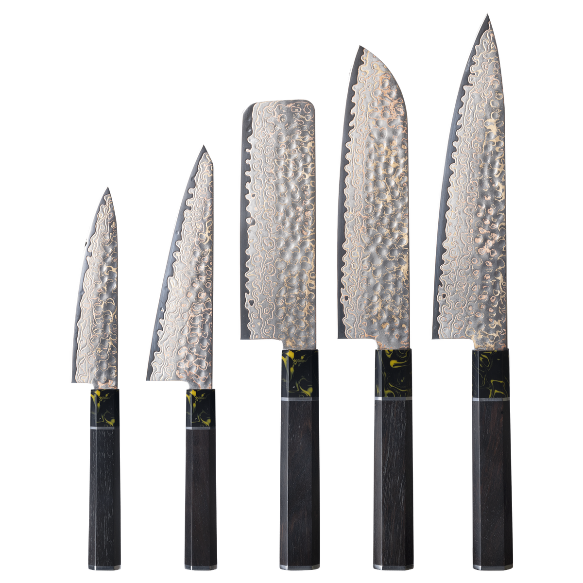 OEM DK-HB Series G10 Handle Damascus AUS-10V Steel Knife Set