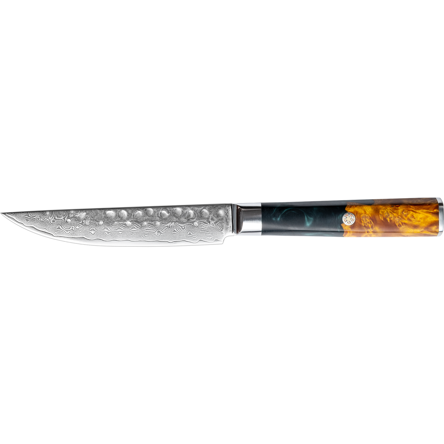 OEM DK-VF Series Resin with Stabilized Wood Handle Damascus VG10 Steel 5" Utility Knife