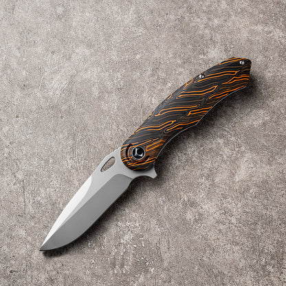 CHAODAI Series Liner Lock G10 Handle PVD Coated 14C28N Steel 185mm Outdoor Knife