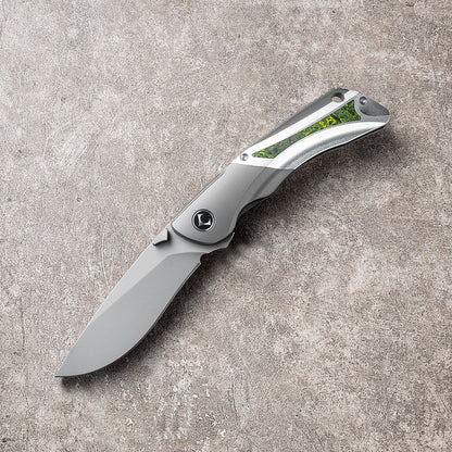 LAN Series Liner Lock Titanium Alloy Handle 154CM Steel 205mm Outdoor Knife
