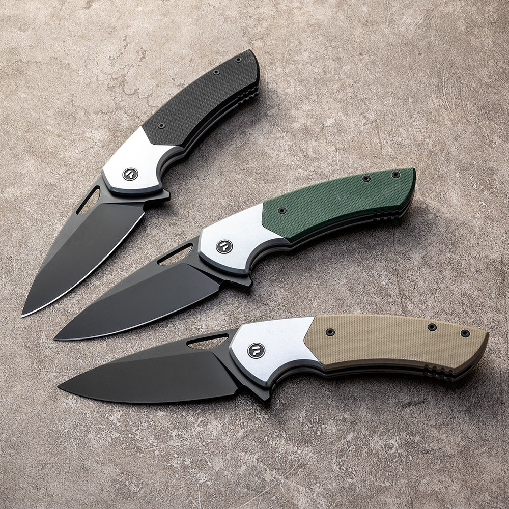 YINGLUN Series Frame Lock G10 with Titanium Alloy Handle 154 Steel 224mm Outdoor Knife