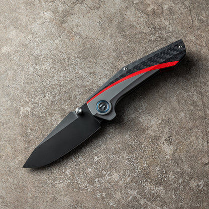 ODK-23197 Series Frame Lock Titanium Alloy with Carbon Fiber Handle VG10 Steel 185mm Outdoor Knife
