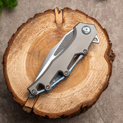OUK-23293 Series Frame Lock Titanium Alloy Handle VG10 Steel 185mm Outdoor Knife