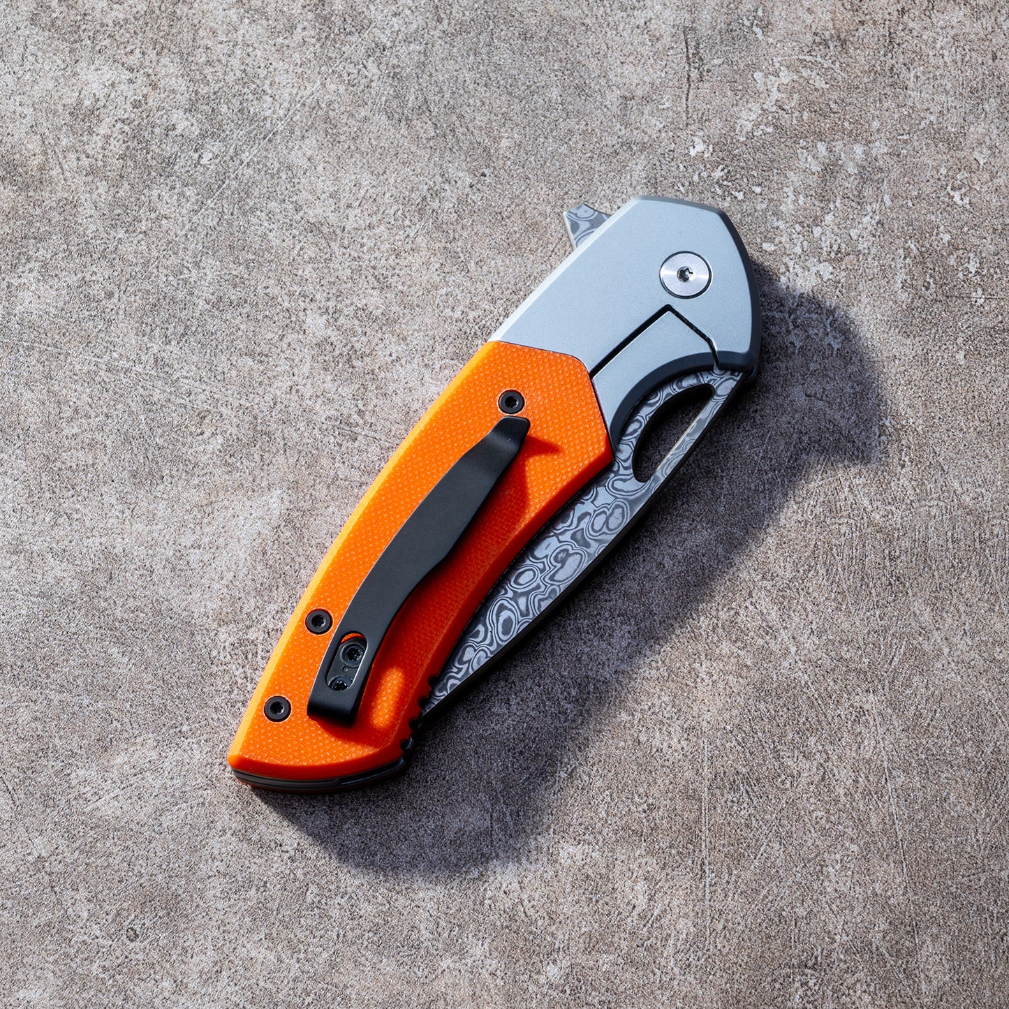 YINGLUN Series Frame Lock Carbon Fiber with Titanium Alloy Handle Damascus VG10 Steel 224mm Outdoor Knife