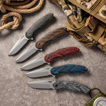 CHAODAI Series Liner Lock G10 Handle PVD Coated 14C28N Steel 185mm Outdoor Knife