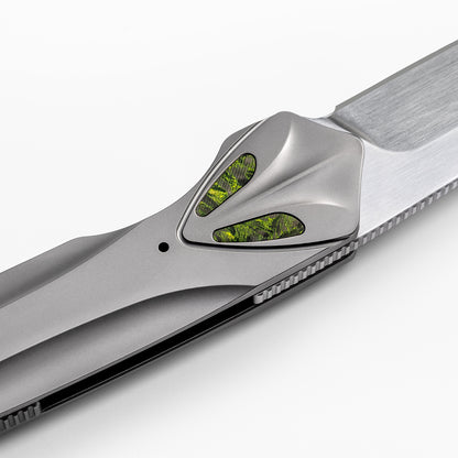 MEIHU Series Frame Lock Titanium Alloy with Carbon Fiber Handle S35VN Steel 177mm Outdoor Knife