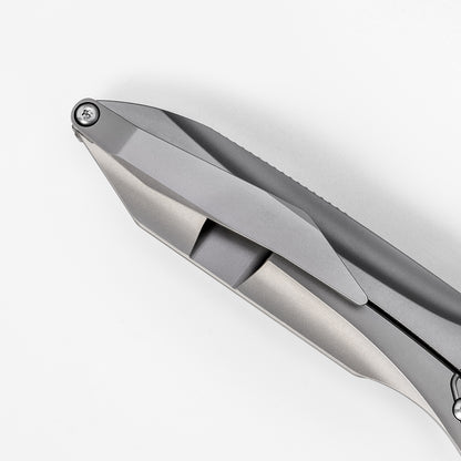 MEIHU Series Frame Lock Titanium Alloy with Carbon Fiber Handle S35VN Steel 177mm Outdoor Knife