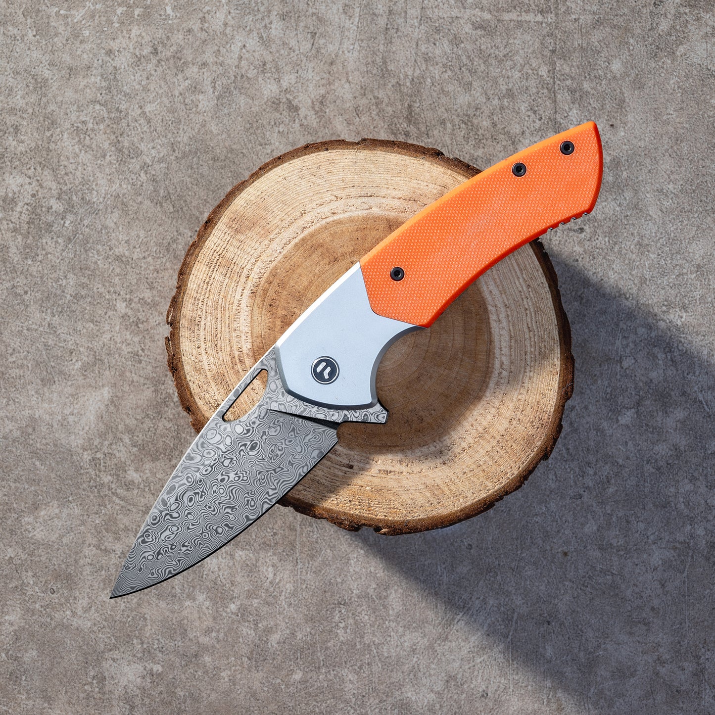 YINGLUN Series Frame Lock Carbon Fiber with Titanium Alloy Handle Damascus VG10 Steel 224mm Outdoor Knife
