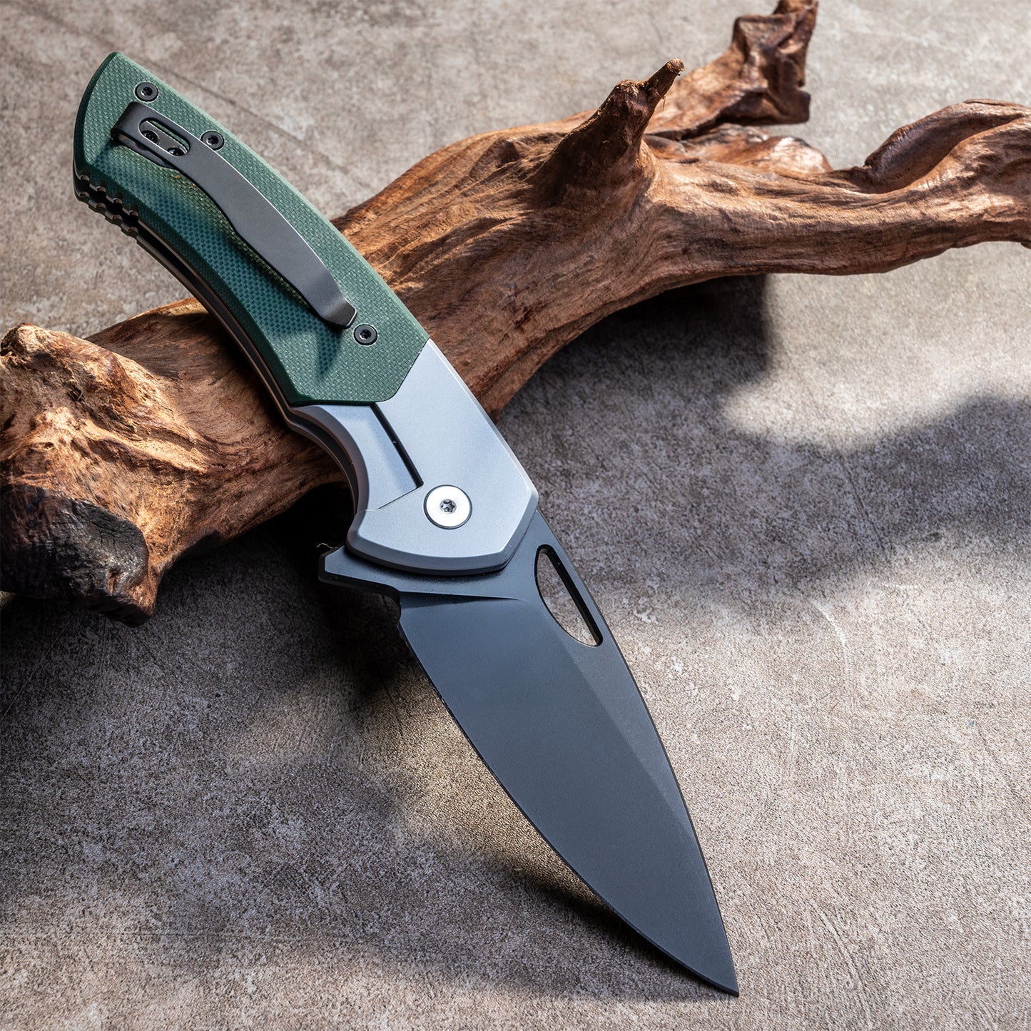 YINGLUN Series Frame Lock G10 with Titanium Alloy Handle 154 Steel 224mm Outdoor Knife