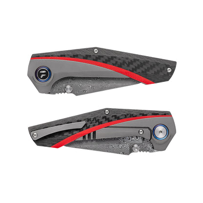 ODK-23197 Series Frame Lock Titanium Alloy with Carbon Fiber Handle VG10 Steel 185mm Outdoor Knife