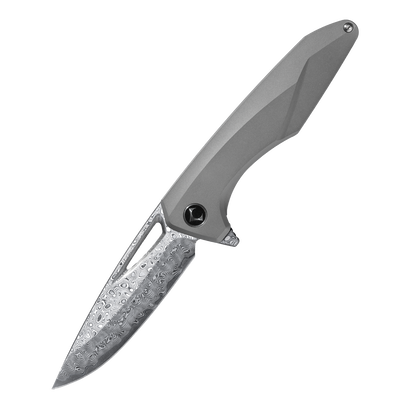 Kniclad FENGREN Series Frame Lock Titanium Alloy Handle Damascus VG10 Steel 204mm Outdoor Knife