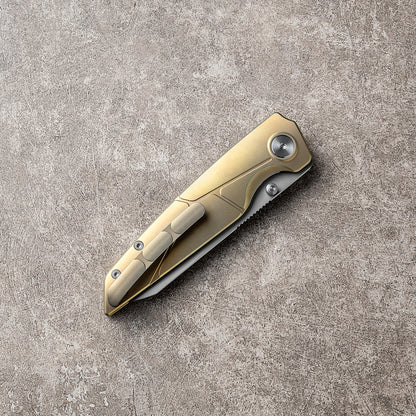 JIAN Series Liner Lock Titanium Alloy Handle Pearlescent Sandblasting VG10 Steel 205mm Outdoor Knife