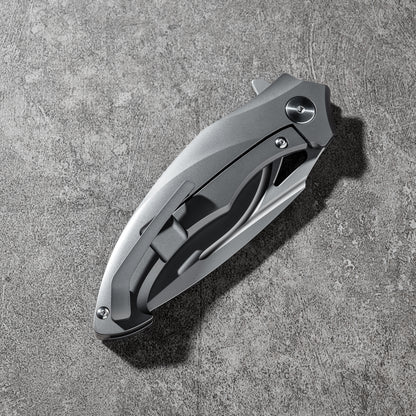 JINGHONG Series Frame Lock Titanium Alloy Handle PVD Coated M390 Steel 195mm Outdoor Knife