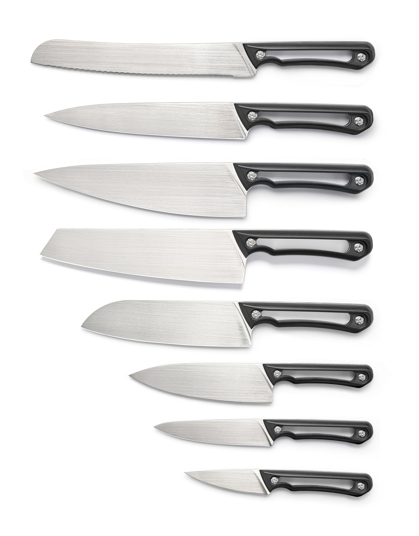 CLEAR SHARP Series Imported Swedish Sandvik 14C28N Satin Blade Aluminum Alloy Handle Chef Knife Knife Set