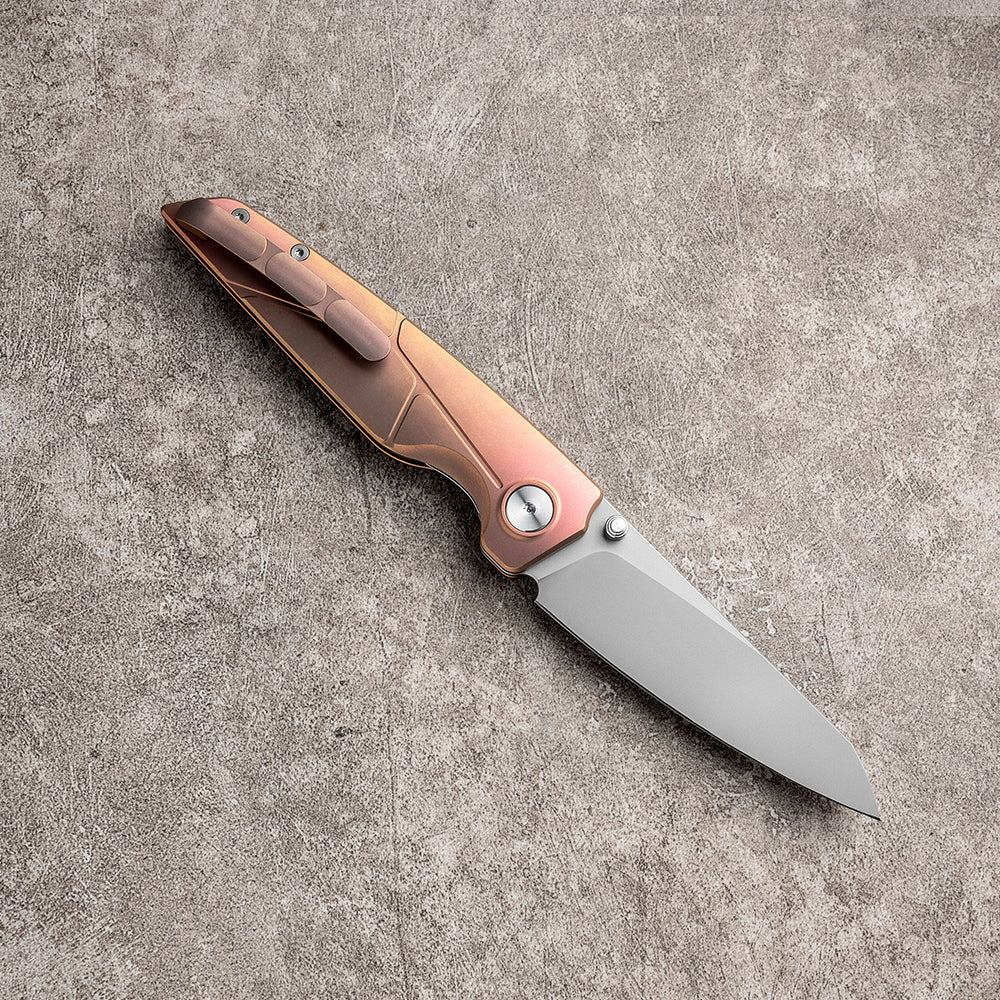 JIAN Series Liner Lock Titanium Alloy Handle Pearlescent Sandblasting VG10 Steel 205mm Outdoor Knife