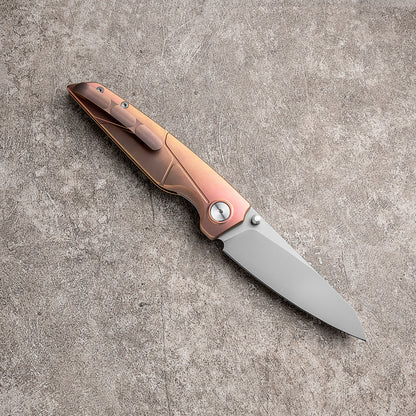JIAN Series Liner Lock Titanium Alloy Handle Pearlescent Sandblasting VG10 Steel 205mm Outdoor Knife