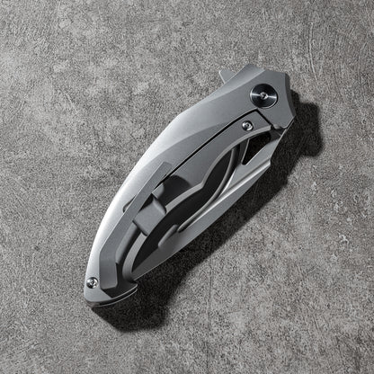 JINGHONG Series Frame Lock Titanium Alloy Handle PVD Coated M390 Steel 195mm Outdoor Knife