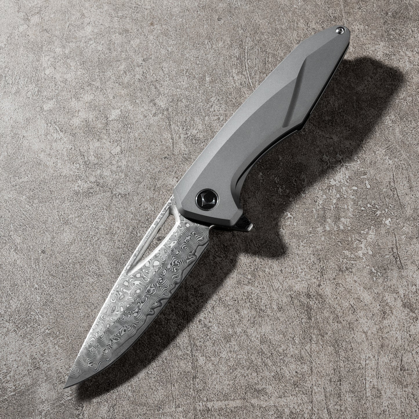 Kniclad FENGREN Series Frame Lock Titanium Alloy Handle Damascus VG10 Steel 204mm Outdoor Knife