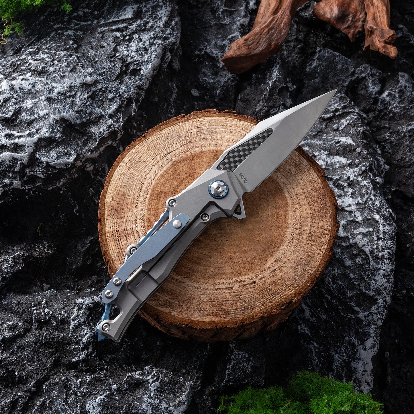 OUK-23293 Series Frame Lock Titanium Alloy Handle VG10 Steel 185mm Outdoor Knife