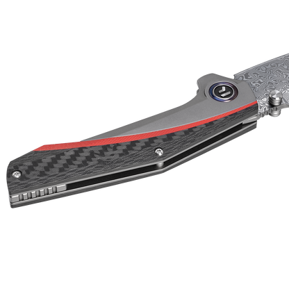 ODK-23197 Series Frame Lock Titanium Alloy with Carbon Fiber Handle VG10 Steel 185mm Outdoor Knife