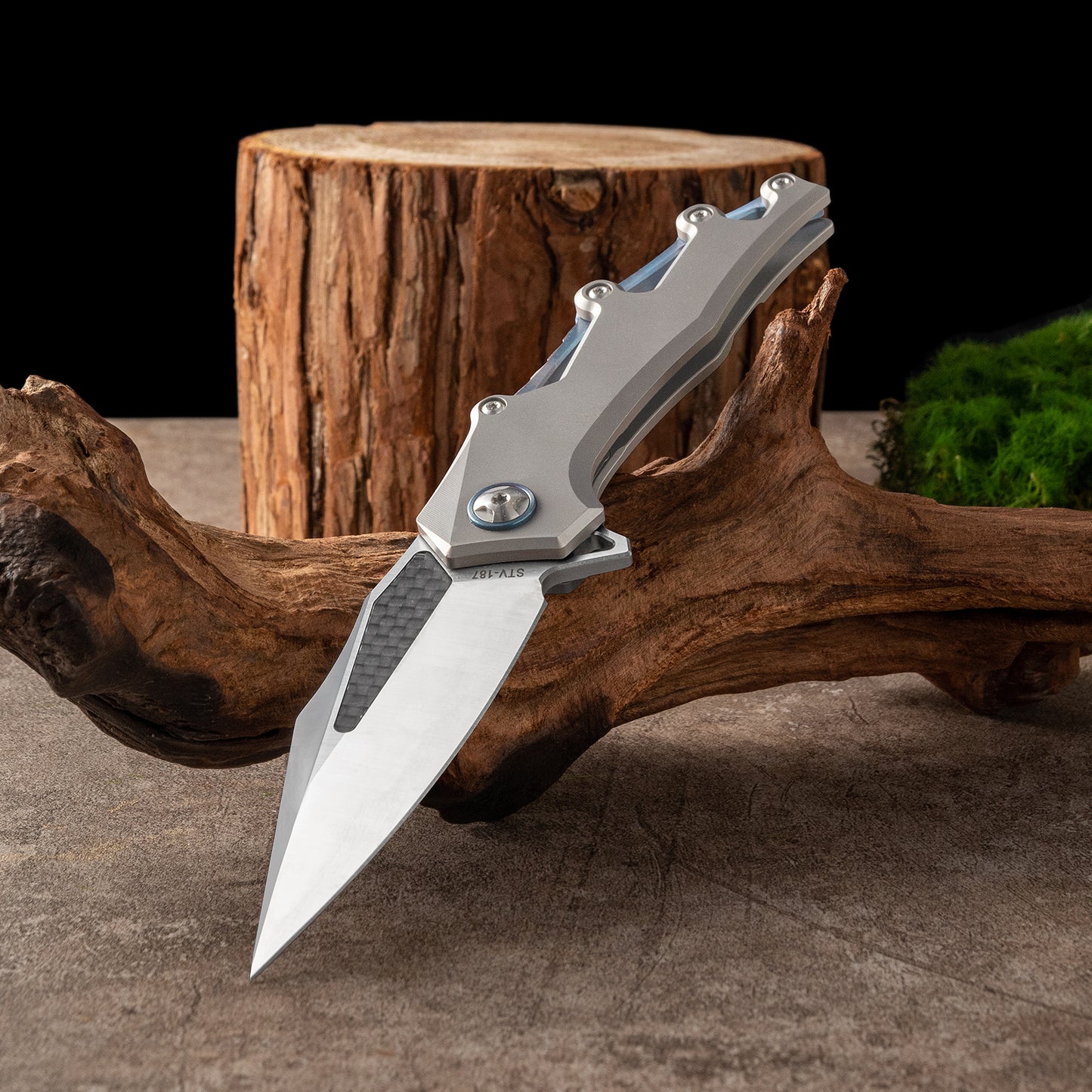 OUK-23293 Series Frame Lock Titanium Alloy Handle VG10 Steel 185mm Outdoor Knife