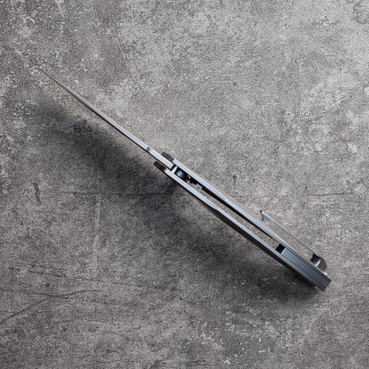 JINGHONG Series Frame Lock Titanium Alloy Handle PVD Coated M390 Steel 195mm Outdoor Knife