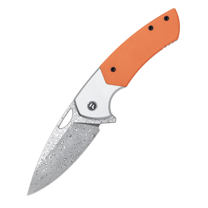 YINGLUN Series Frame Lock Carbon Fiber with Titanium Alloy Handle Damascus VG10 Steel 224mm Outdoor Knife