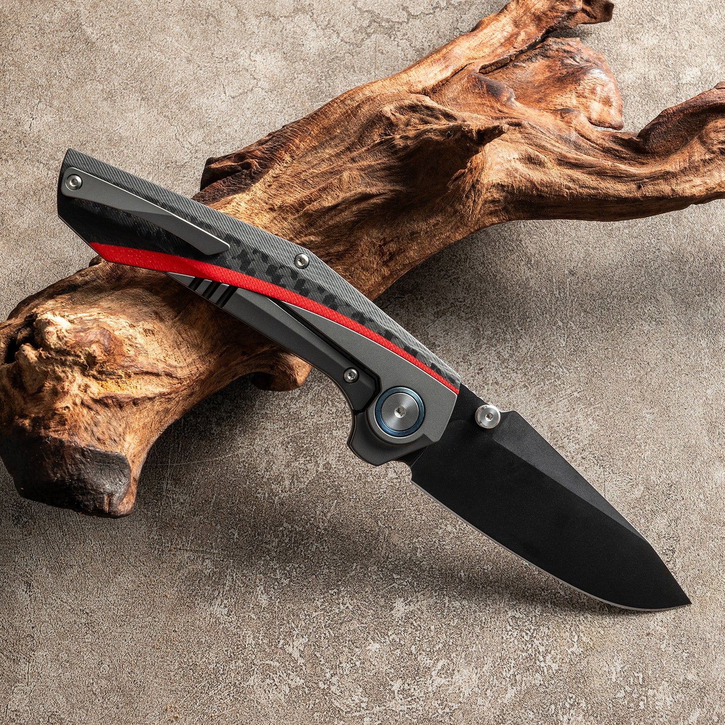 ODK-23197 Series Frame Lock Titanium Alloy with Carbon Fiber Handle VG10 Steel 185mm Outdoor Knife