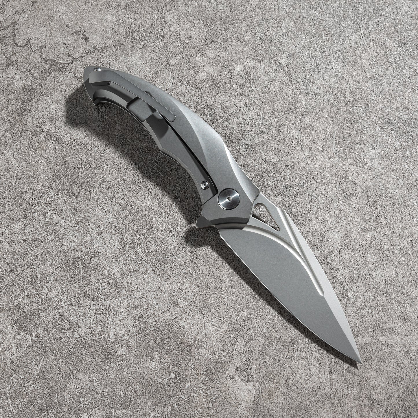 JINGHONG Series Frame Lock Titanium Alloy Handle PVD Coated M390 Steel 195mm Outdoor Knife