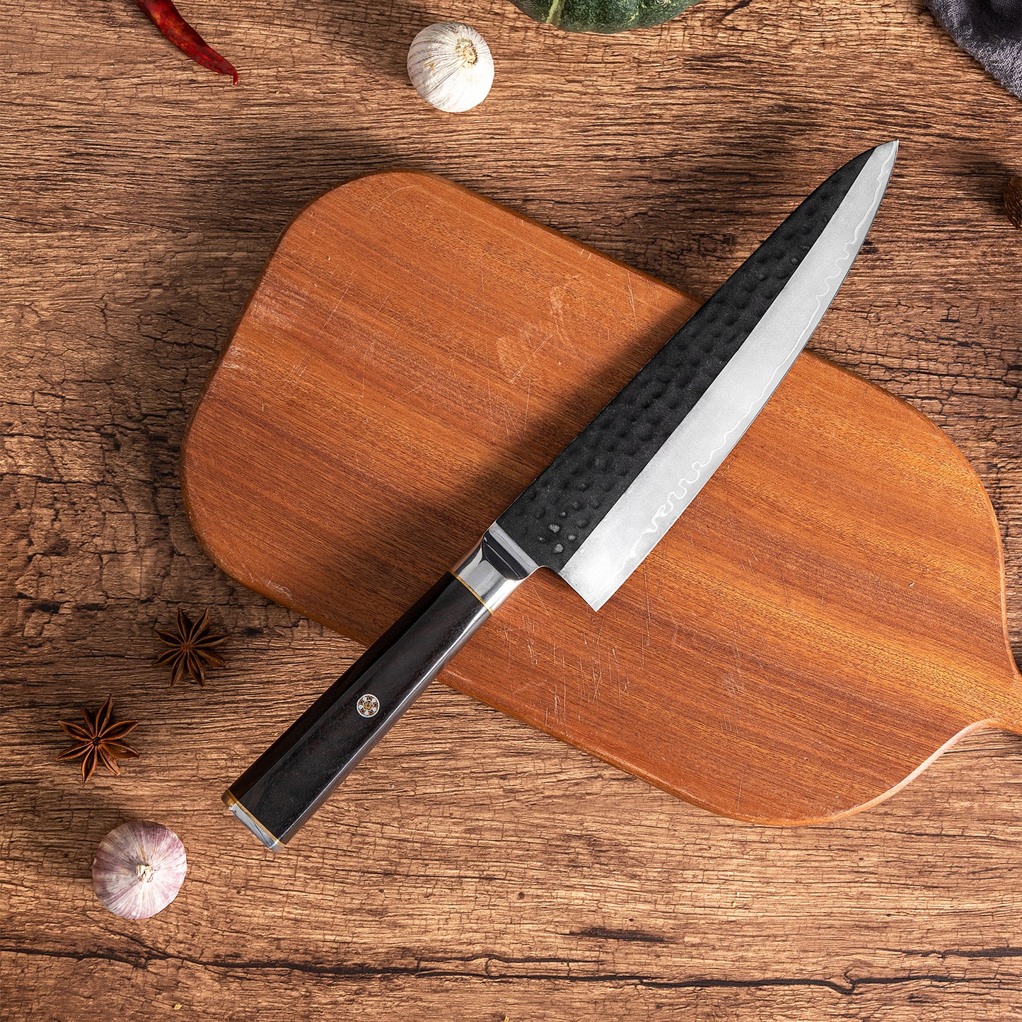 OEM DK-BA Series Ebony Wood Handle Damascus VG10 Steel 8''Chef Knife