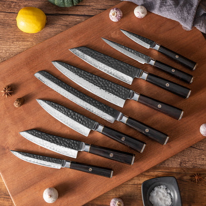 OEM DK-BA Series Ebony Wood Handle Damascus VG10 Steel Knife Set
