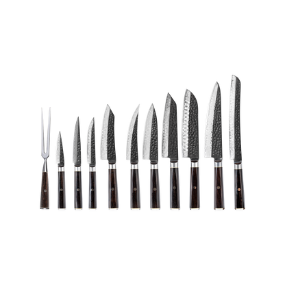 OEM DK-BA Series Ebony Wood Handle Damascus VG10 Steel Knife Set
