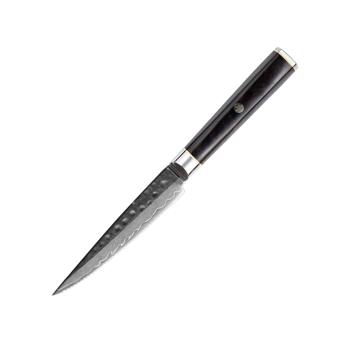 OEM DK-BA Series Ebony Wood Handle Damascus VG10 Steel 5''Utility Knife