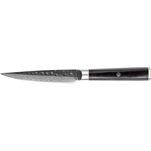 OEM DK-BA Series Ebony Wood Handle Damascus VG10 Steel 5''Utility Knife