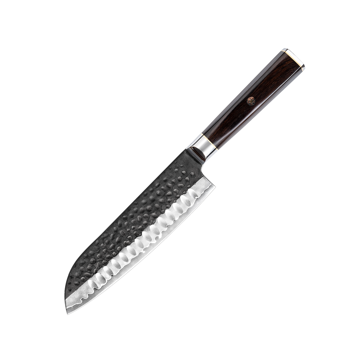 OEM DK-BA Series Ebony Wood Handle Damascus VG10 Steel 7''Santoku Knife
