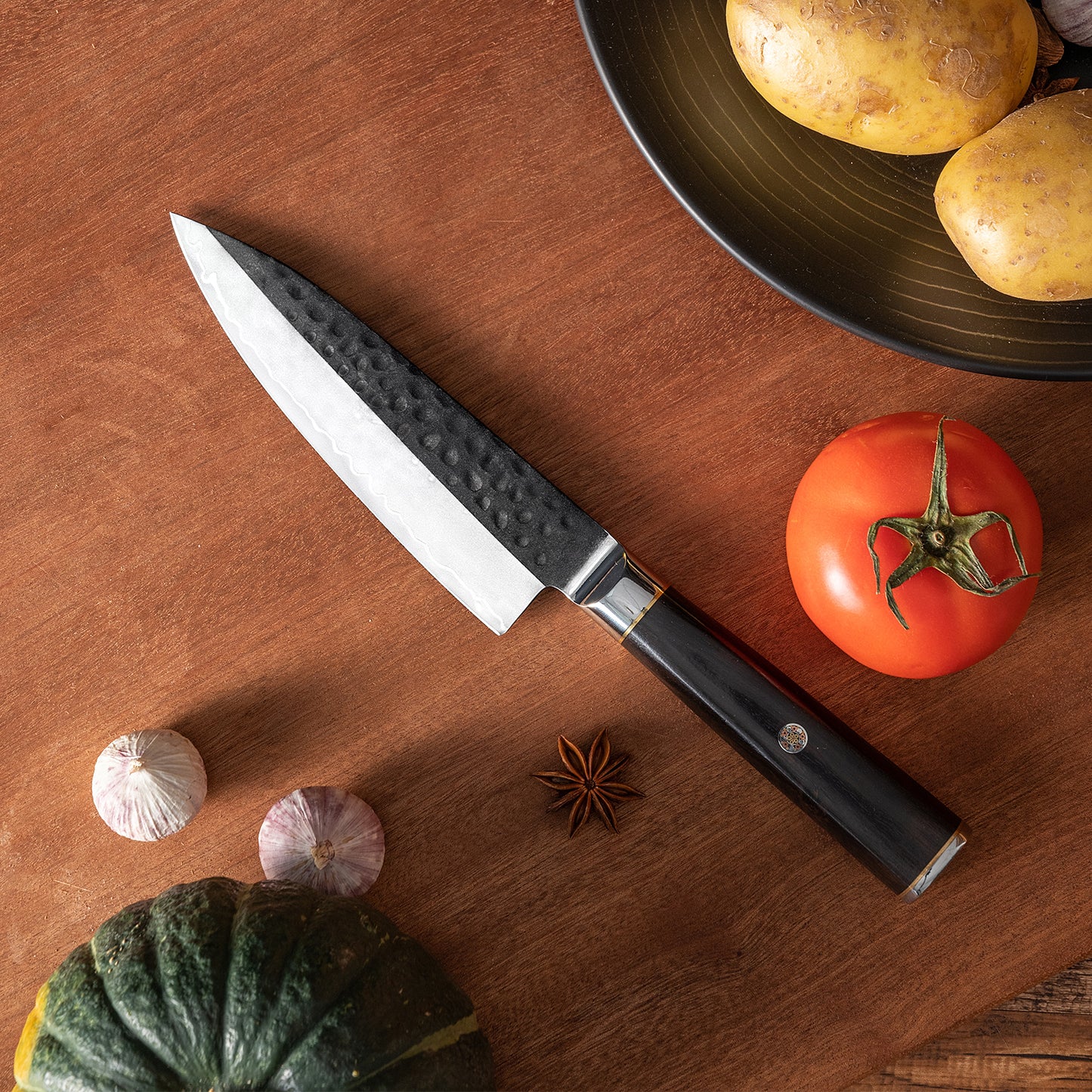 OEM DK-BA Series Ebony Wood Handle Damascus VG10 Steel 6''Chef Knife