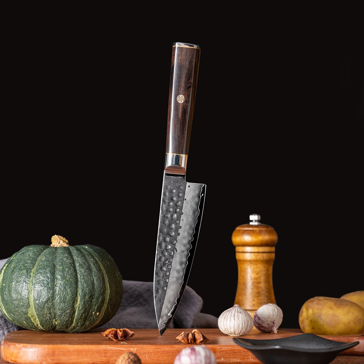 OEM DK-BA Series Ebony Wood Handle Damascus VG10 Steel 6''Chef Knife