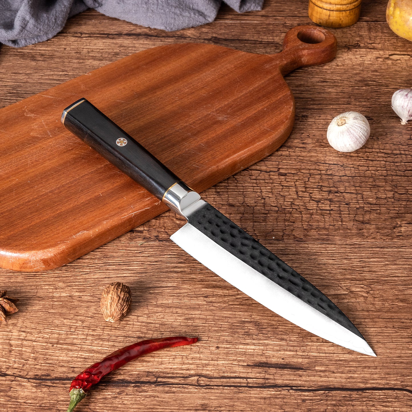 OEM DK-BA Series Ebony Wood Handle Damascus VG10 Steel 6''Chef Knife