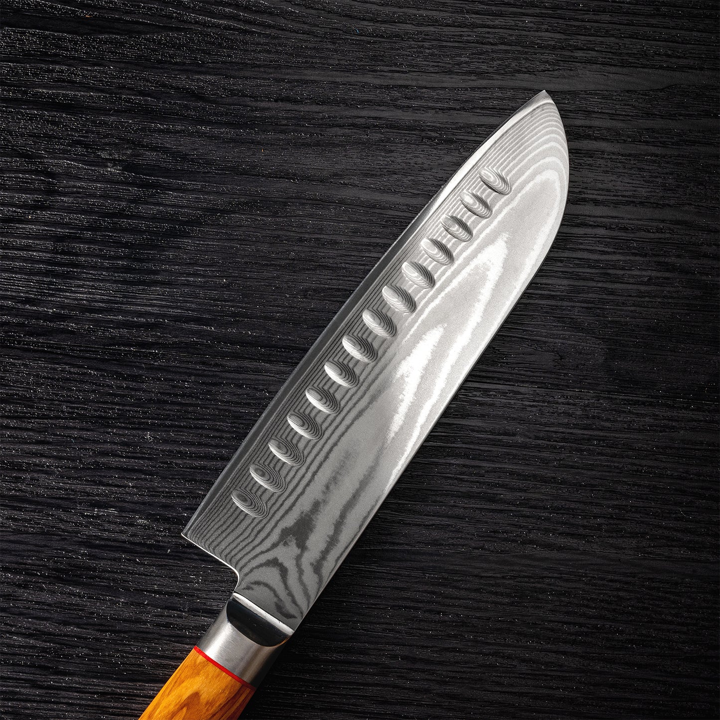OEM DK-BD Series Olive Wood Handle Damascus AUS10 Steel 8'' Santoku Knife