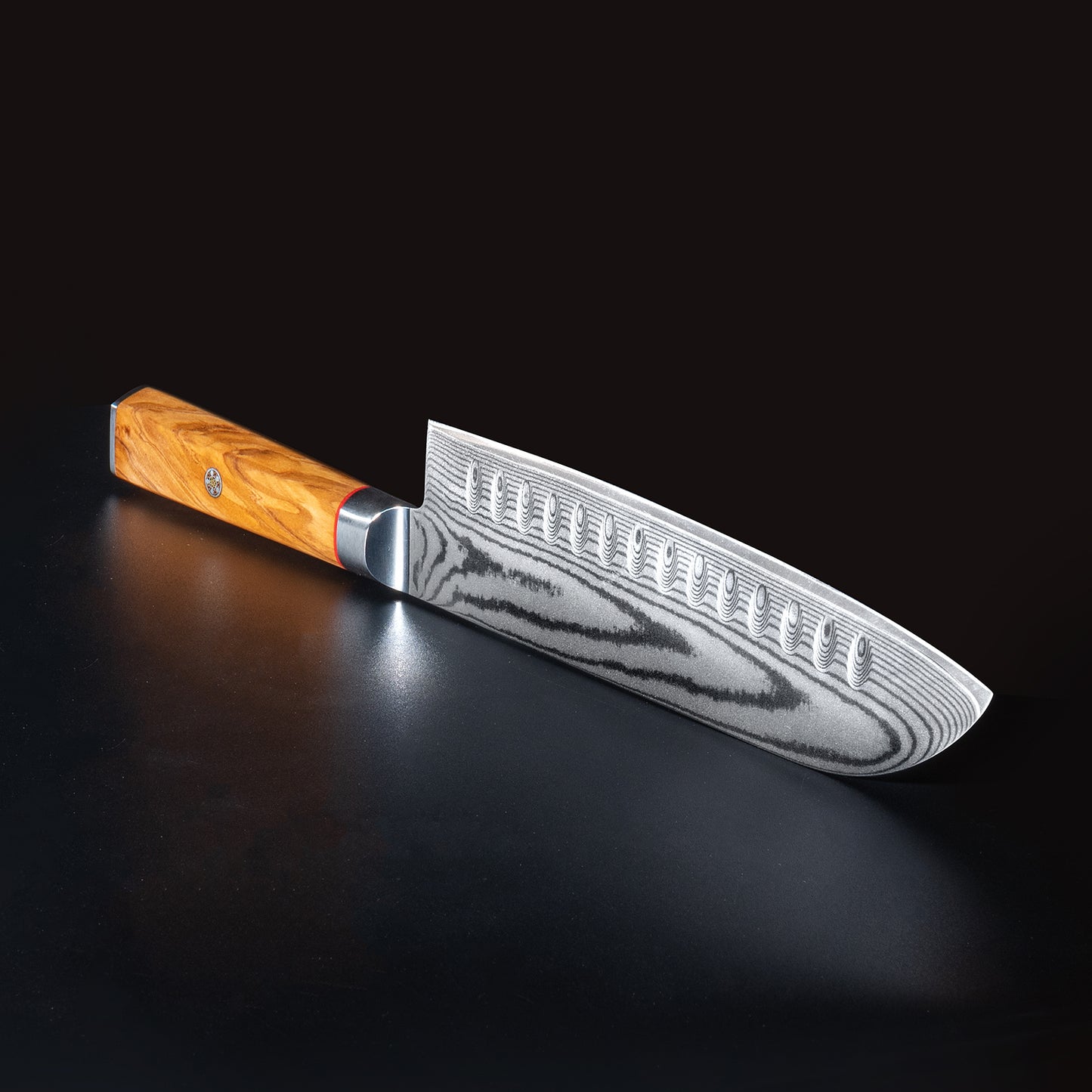 OEM DK-BD Series Olive Wood Handle Damascus AUS10 Steel 8'' Santoku Knife