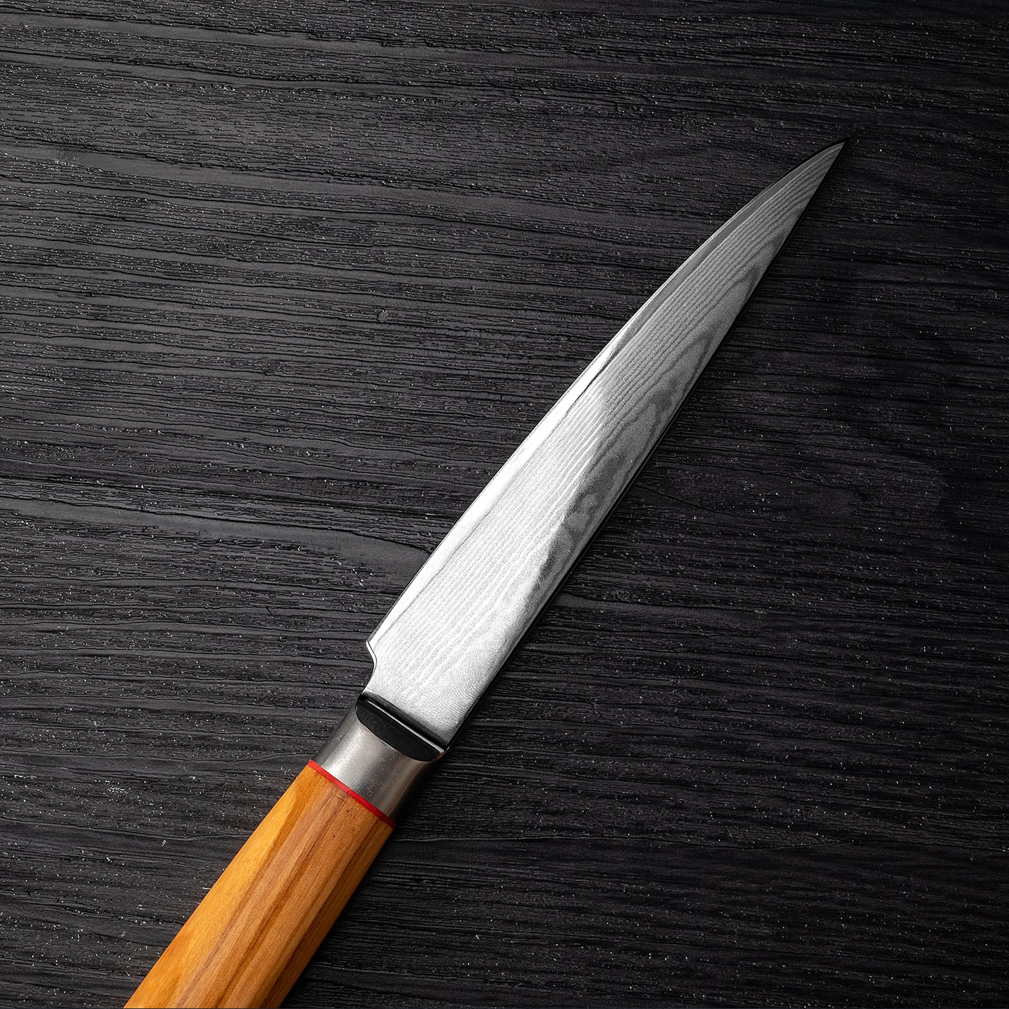 OEM DK-BD Series Olive Wood Handle Damascus AUS10 Steel 5" Utility Knife