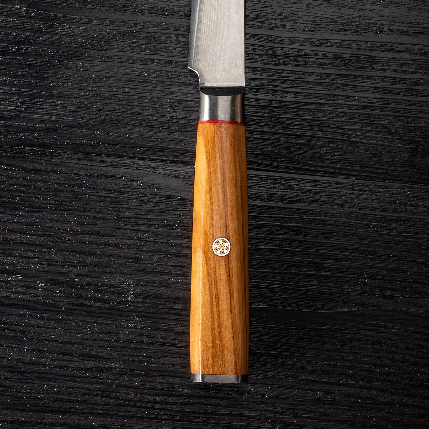 OEM DK-BD Series Olive Wood Handle Damascus AUS10 Steel 5" Utility Knife