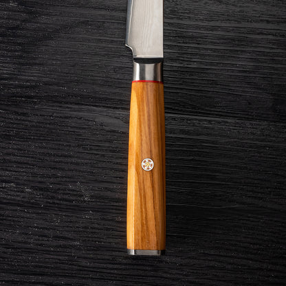 OEM DK-BD Series Olive Wood Handle Damascus AUS10 Steel 5" Utility Knife