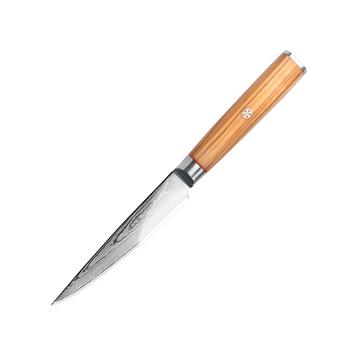 OEM DK-BD Series Olive Wood Handle Damascus AUS10 Steel 5" Utility Knife