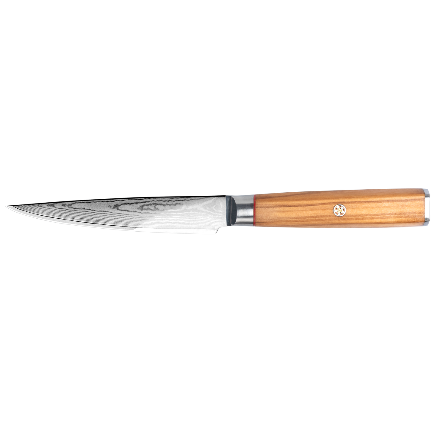 OEM DK-BD Series Olive Wood Handle Damascus AUS10 Steel 5" Utility Knife