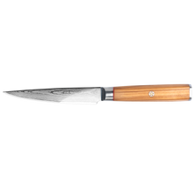 OEM DK-BD Series Olive Wood Handle Damascus AUS10 Steel 5" Utility Knife