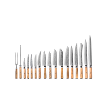 OEM DK-BD Series Olive Wood Handle Damascus AUS10 Steel Knife Set