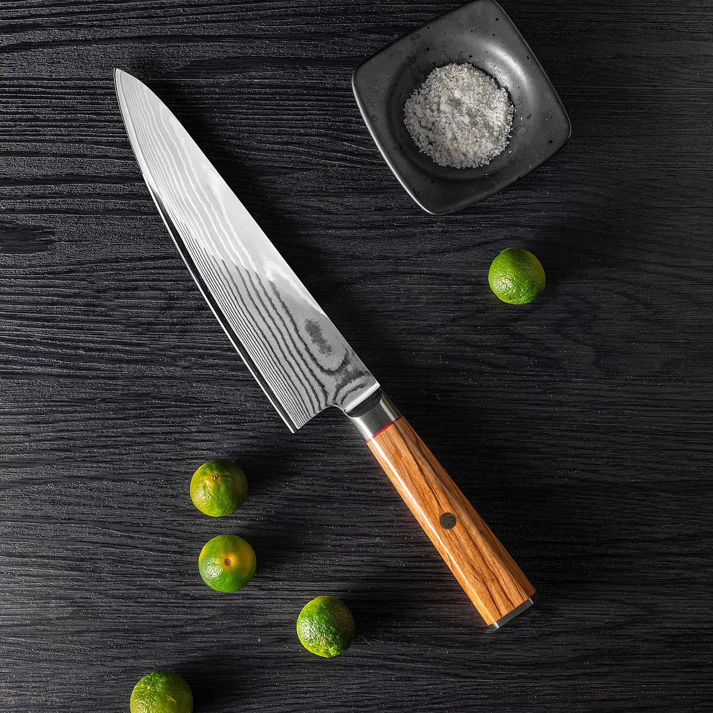 OEM DK-BD Series Olive Wood Handle Damascus AUS10 Steel 8''Chef Knife