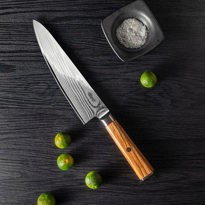 OEM DK-BD Series Olive Wood Handle Damascus AUS10 Steel 8''Chef Knife